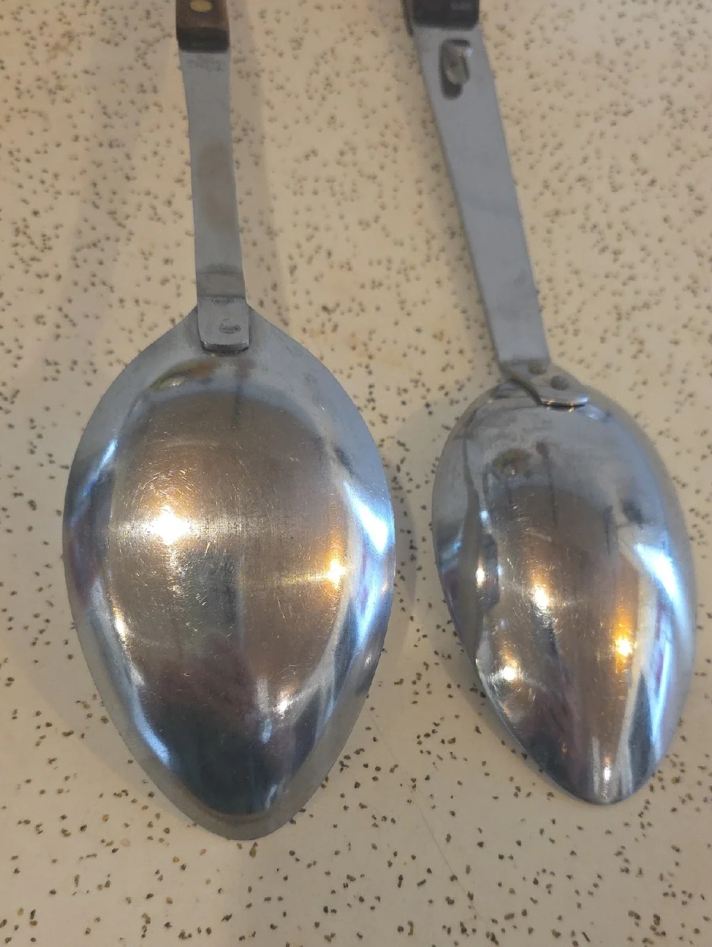 Vernco Japan VTG Stainless Serving Spoons Wood Handles 12
